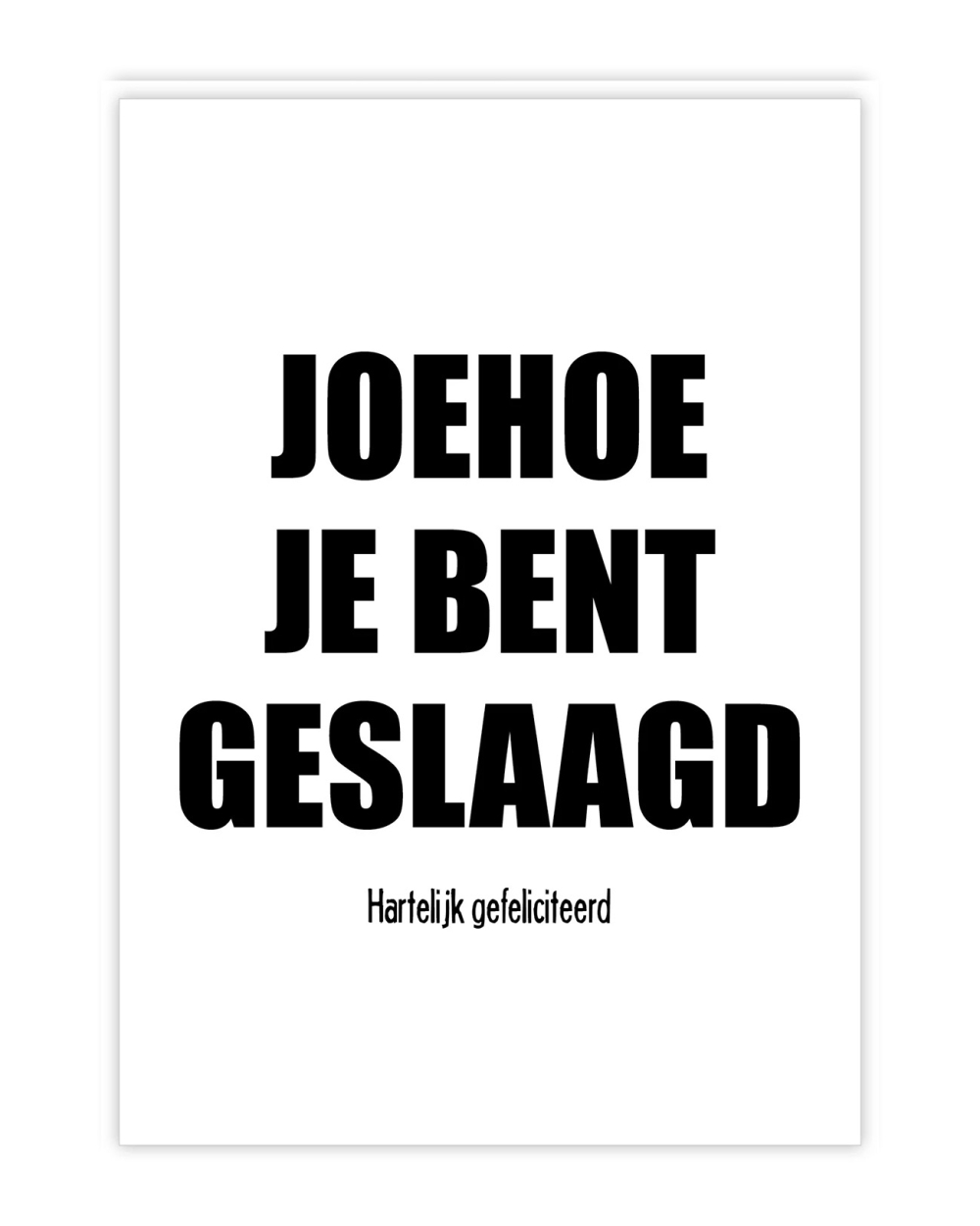 KAARTJE GESLAAGD