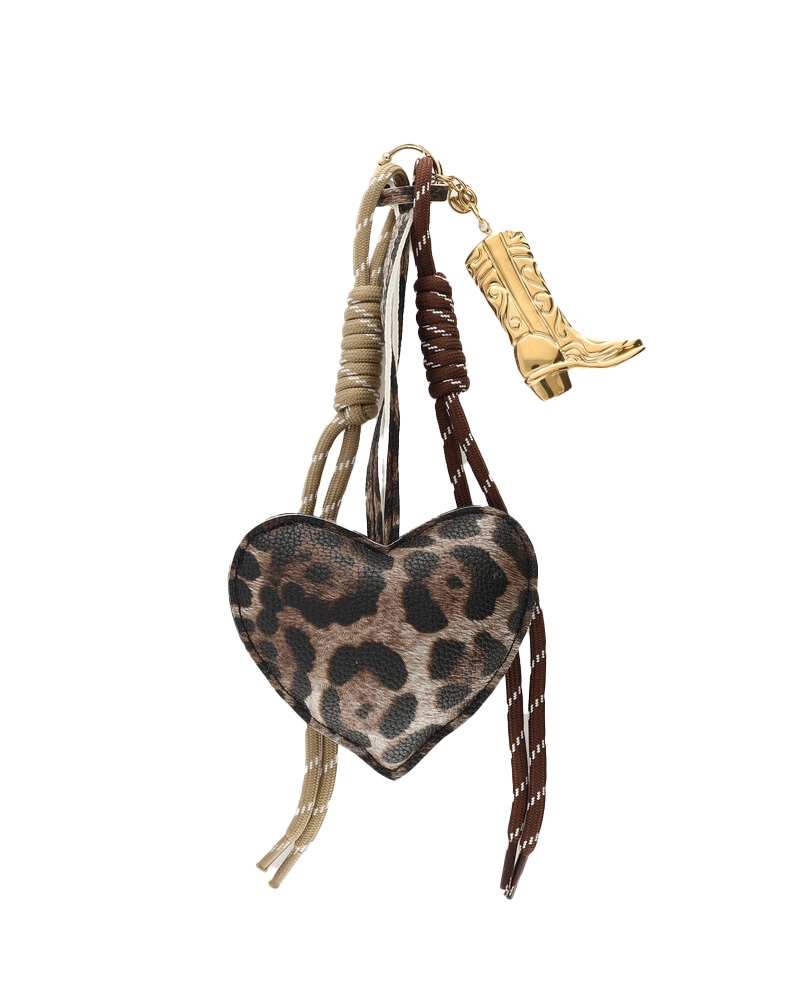 BAGCHARM/KEYCHAIN LEOPARD HEART BRUIN