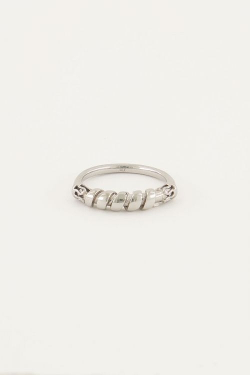 RING GEDRAAID BALI ZILVER
