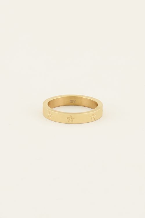  RING ENGRAVED STARS GOUD