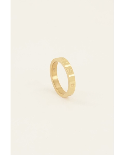  RING ENGRAVED STARS GOUD