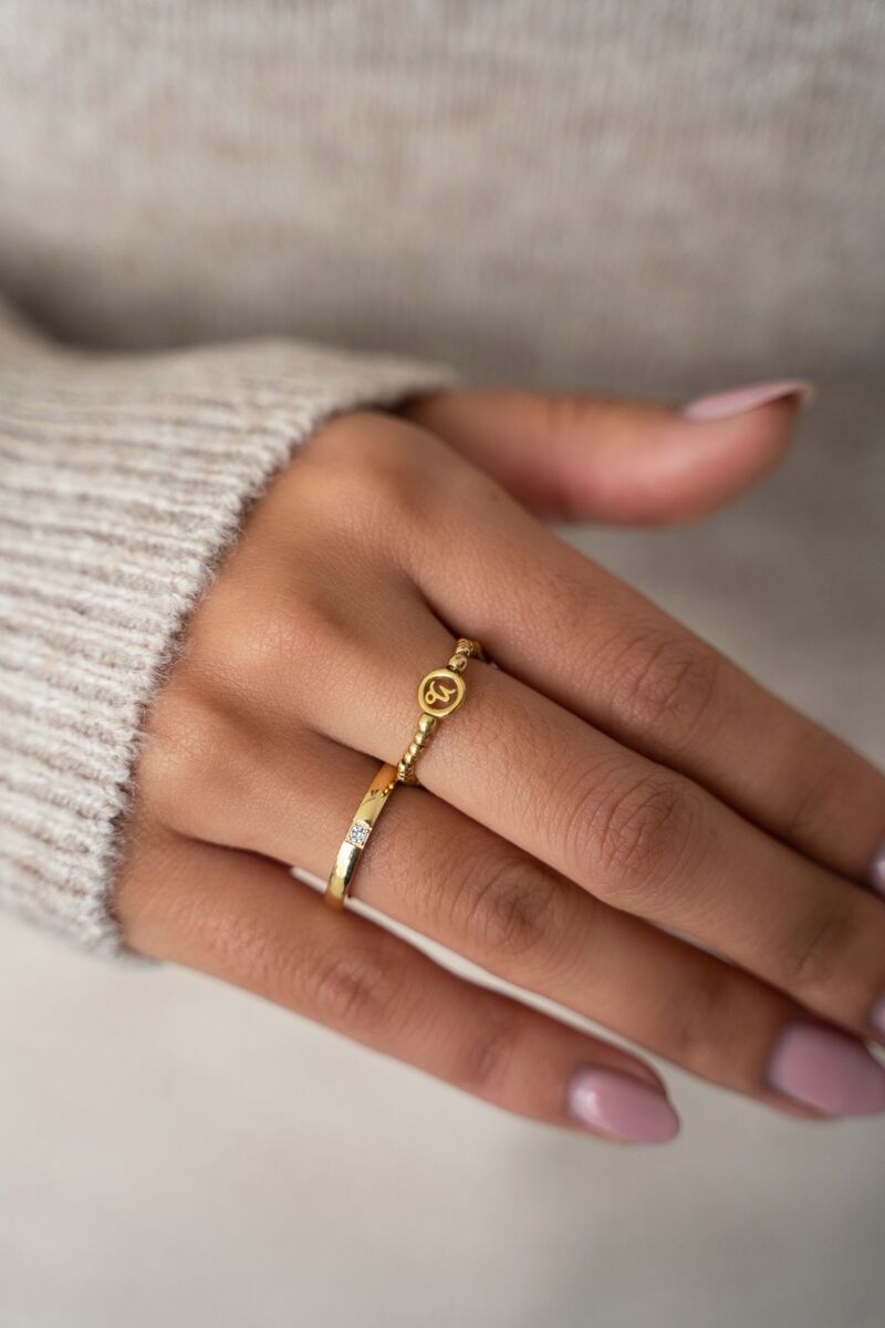 RING ONE STONE GOUD