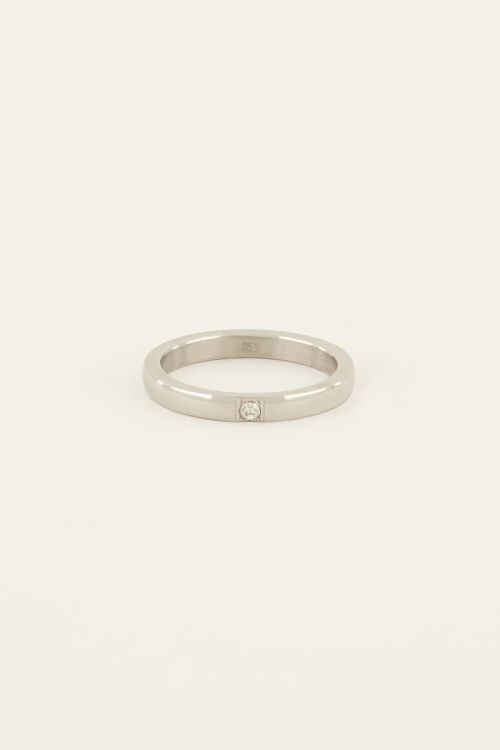 RING ONE STONE ZILVER