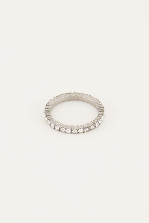 VINTAGE RING KRISTAL ZILVER