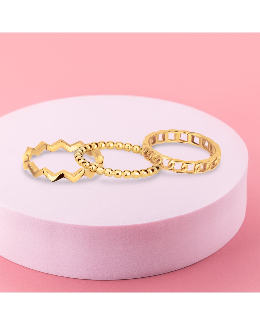 LIFE IS FUN RINGEN SET GOUD