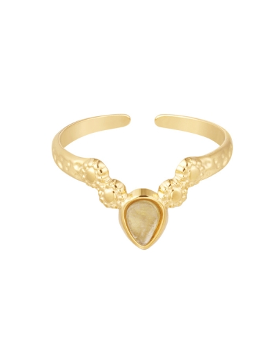 Gossip RING V BEIGE STEEN