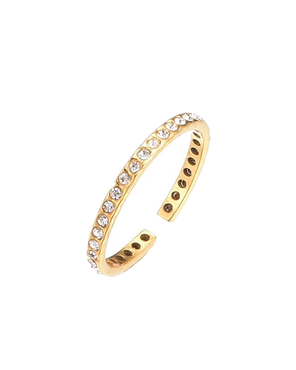 RING MET CRYSTAL STEENTJES GOUD