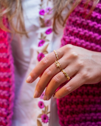 Gossip RING MET BLOEMEN GOUD