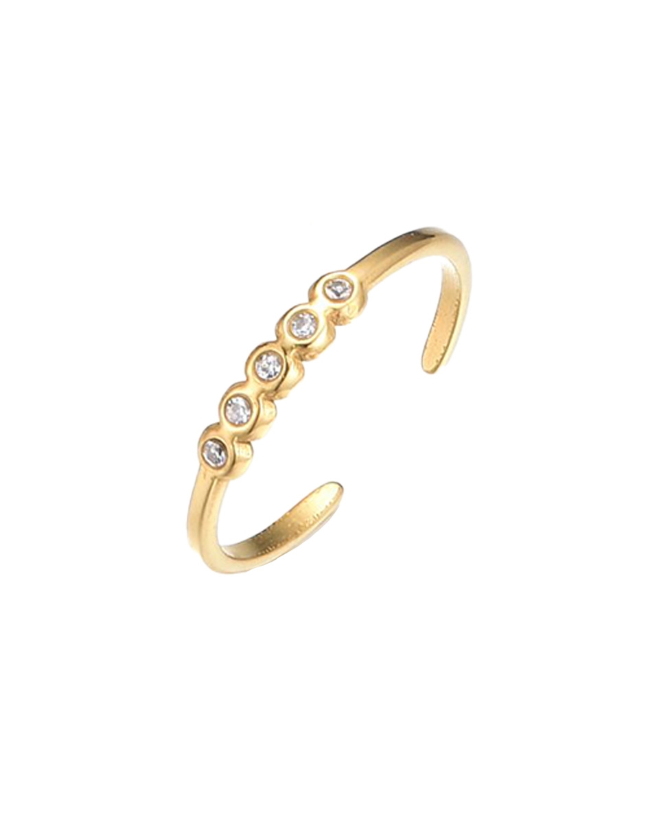 RING MET 5 STEENTJES GOUD