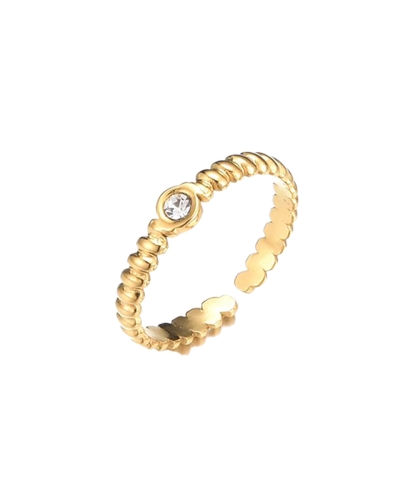RING RELIEF EN STEENTJE GOUD
