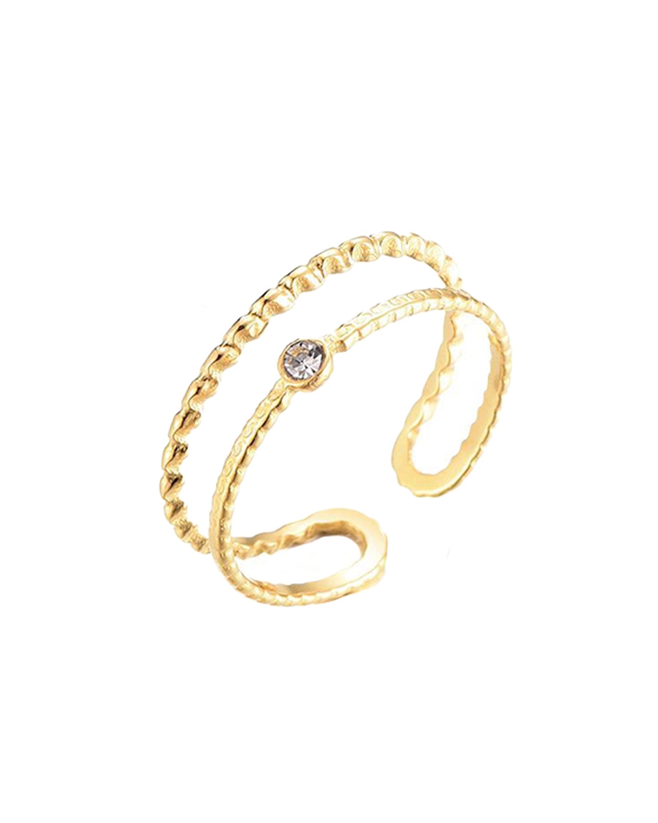 DUBBELE RING RELIEF GOUD