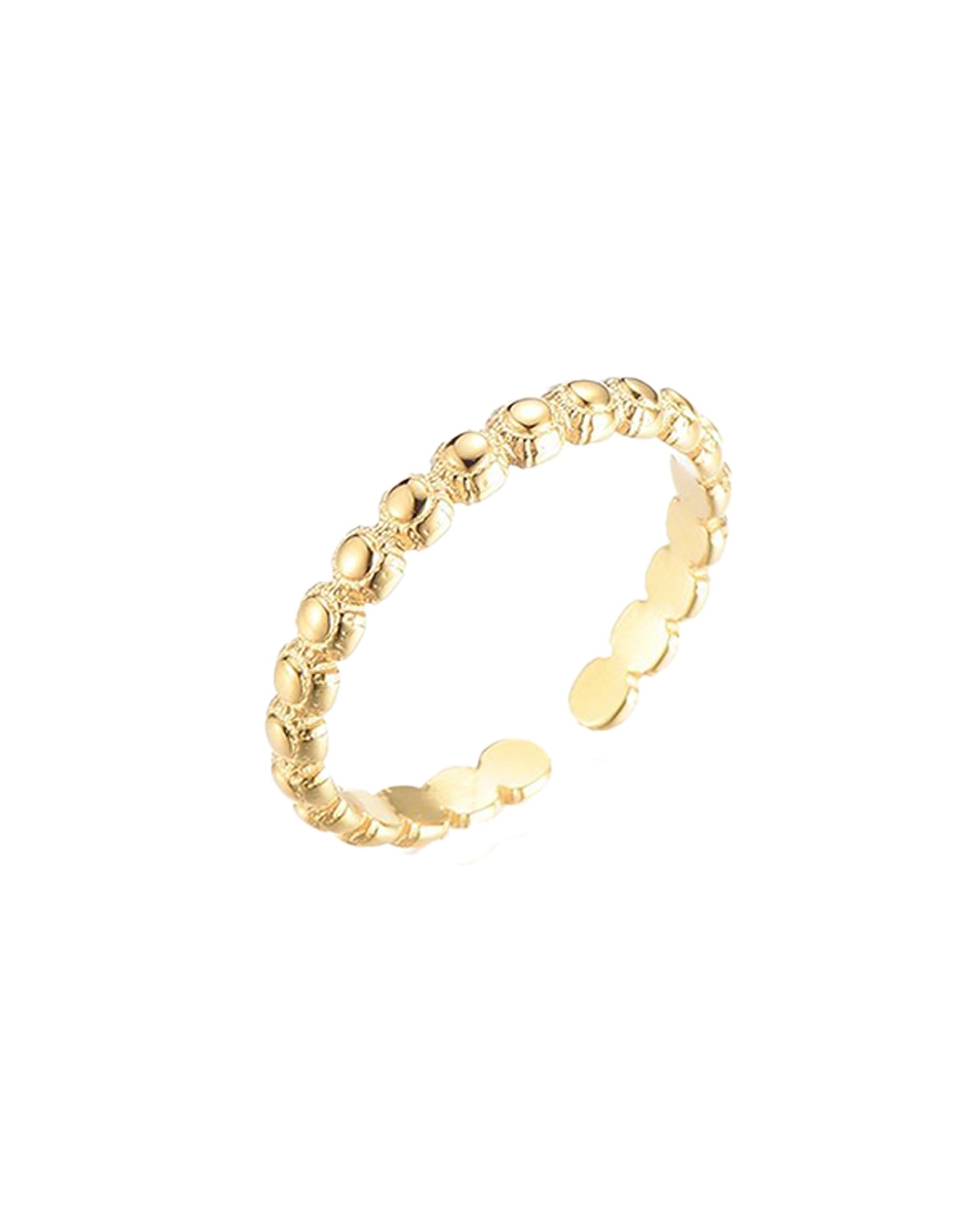 RING MET BOLLETJES GOUD