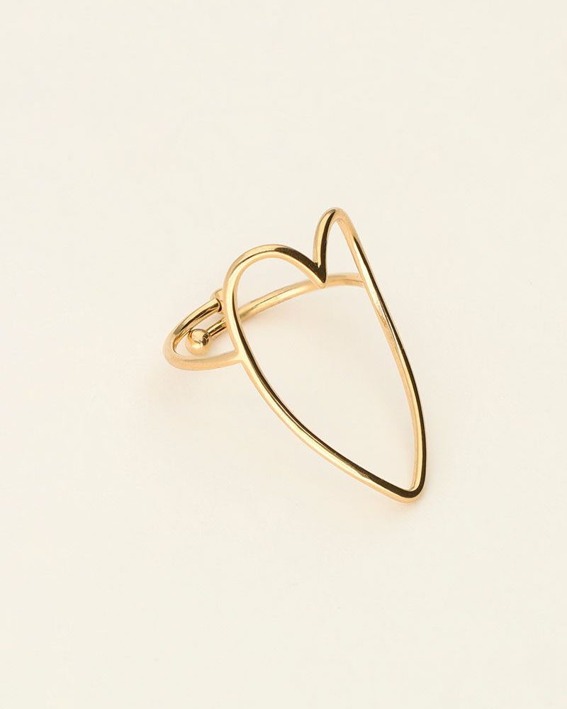 RING OPEN HART GOUD