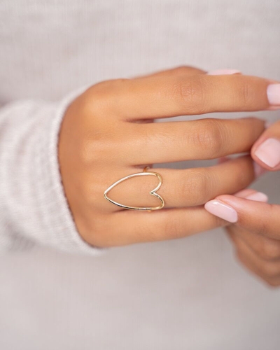 RING OPEN HART GOUD