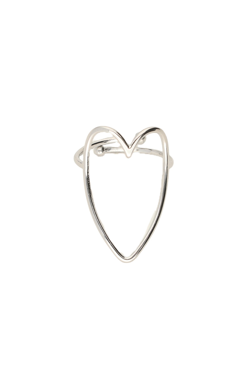 RING OPEN HART ZILVER