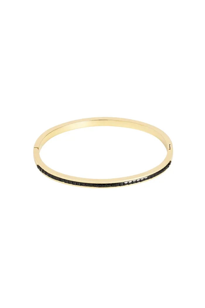 SLAVENARMBAND DUNNE STEENTJES ZWART