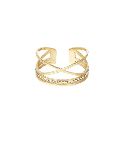 Gossip RING STEENTJES MET KRUIS GOUD