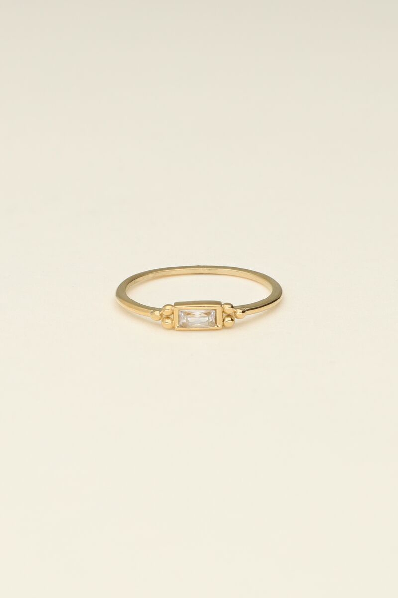 MINIMALISTISCHE RING MET STEEN GOUD