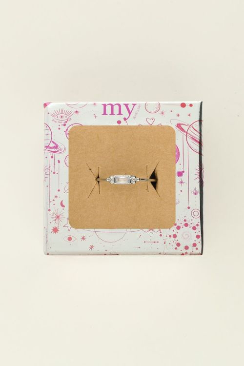 MINIMALISTISCHE RING MET STEEN ZILVER