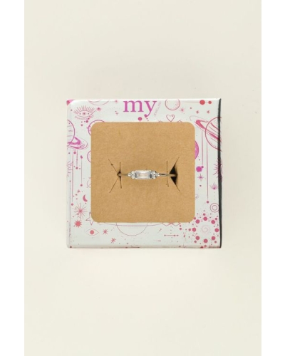 MINIMALISTISCHE RING MET STEEN ZILVER
