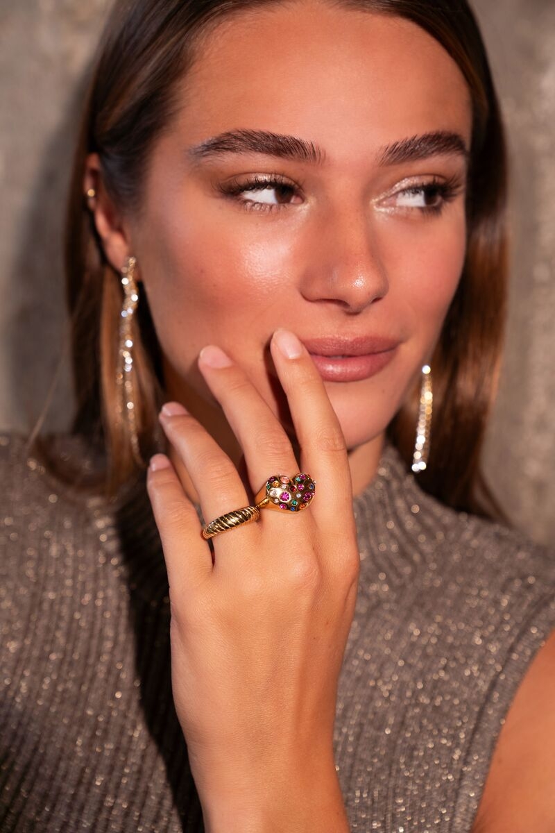 RING MET RIBBELS ZILVER