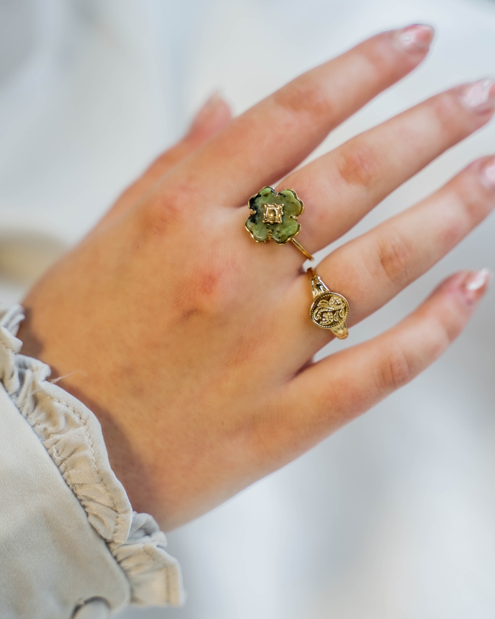 RING KLAVER GOUD/GROEN
