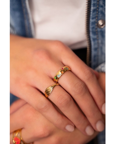 My Jewellery RING MET GEKLEURDE STERREN GOUD