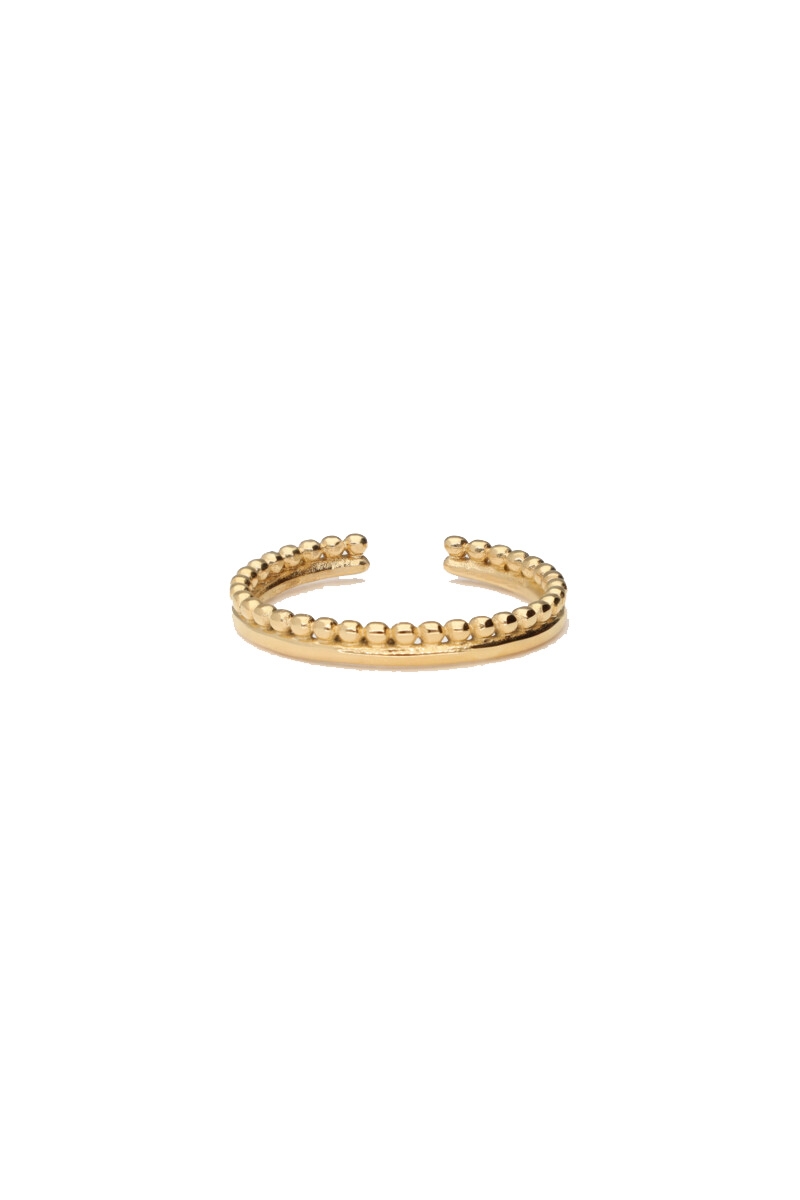 RING MET BOLLETJES GOUD