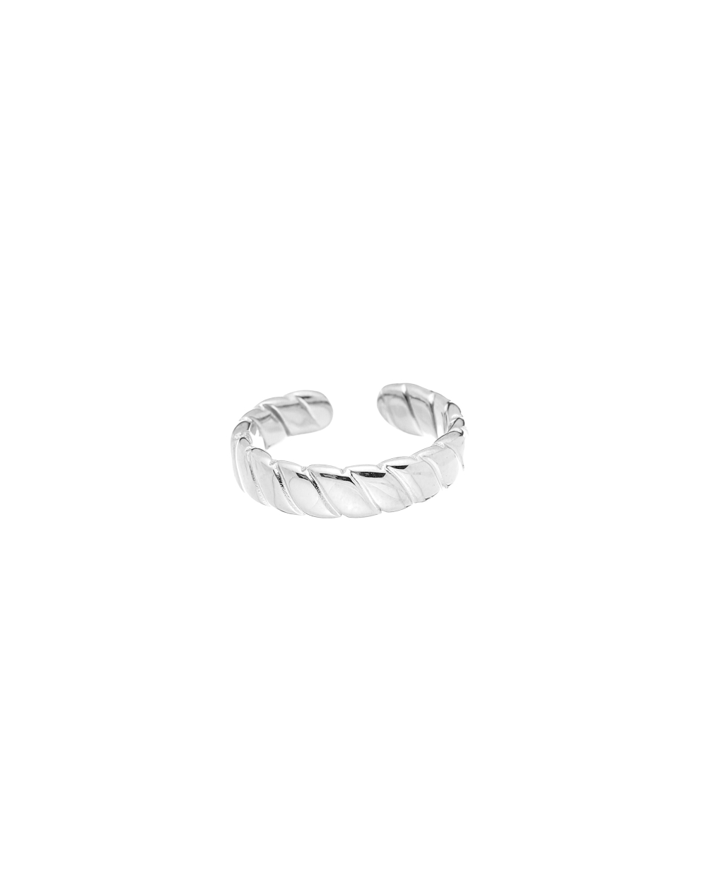 ESSENTIAL RING GEDRAAID ZILVER