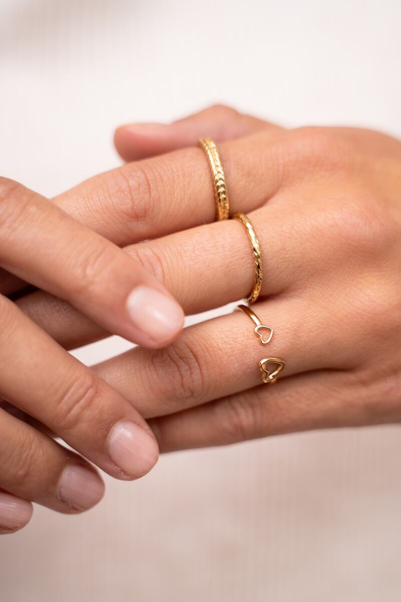 SET RING HARTJES GOUD