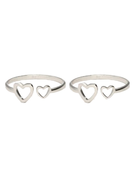 SET RINGEN HARTJES ZILVER