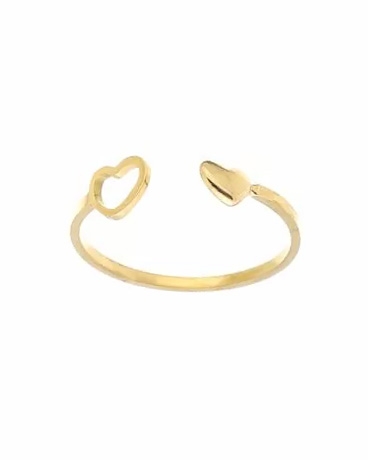 RING TWEE HARTJES GOUD