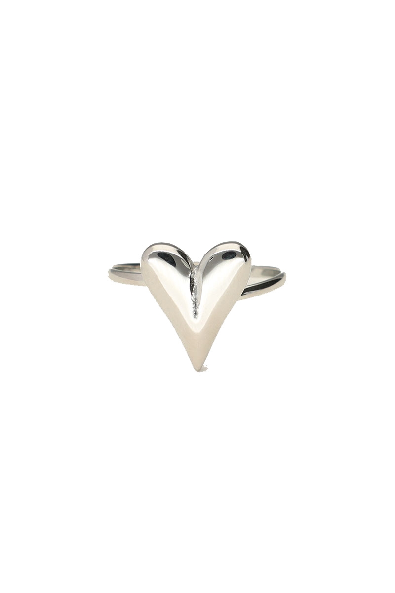 RING MET STATEMENT HART ZILVER