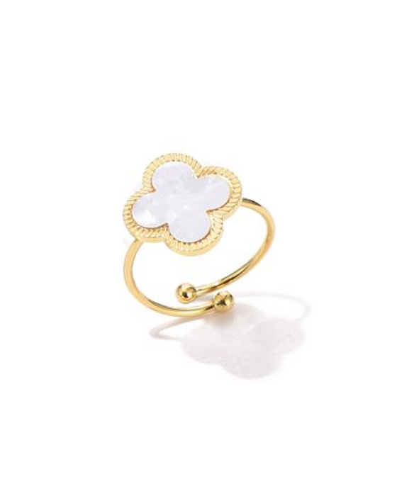 RING PARELMOER KLAVER GOUD