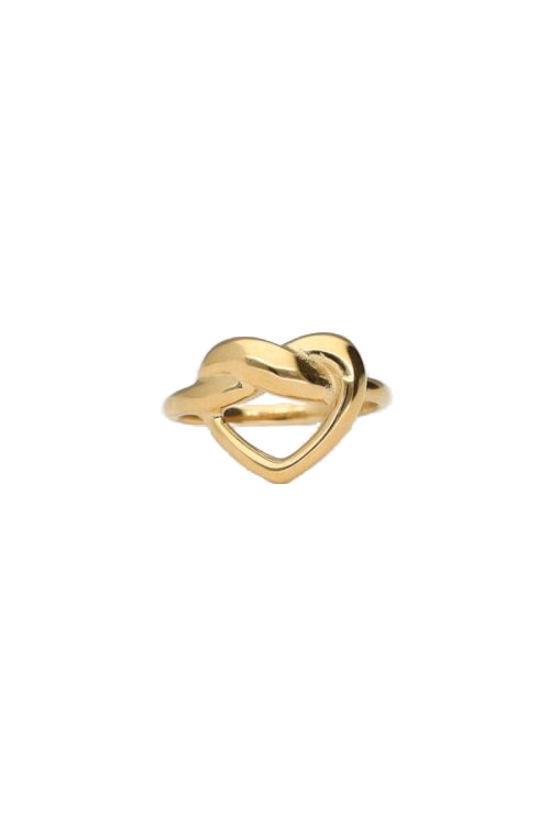 RING MET GETWIST HARTJE GOUD 