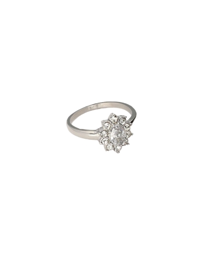 My Jewellery VINTAGE RING MET TRANSPARANTE STRASS ZILVER