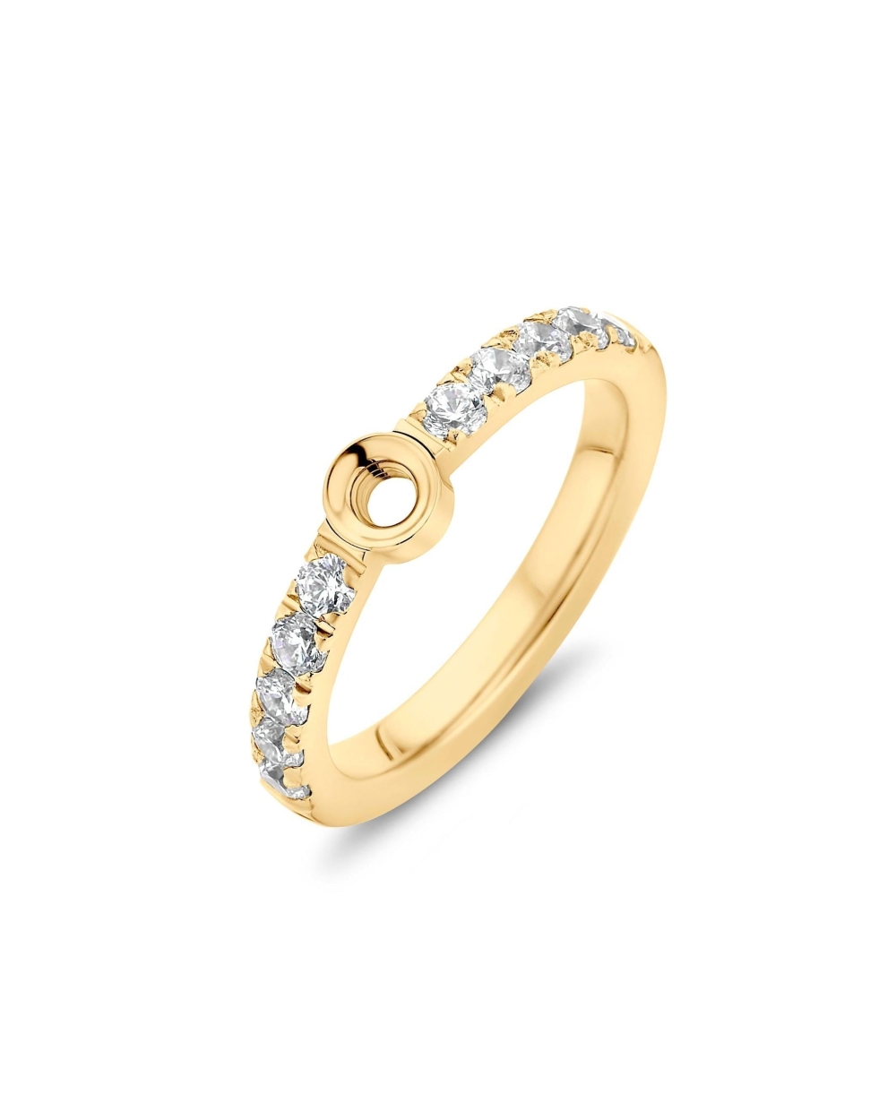 TWISTED CRYSTAL RING GOUD