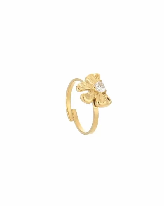 RING STRIKJE EN HARTJE GOUD