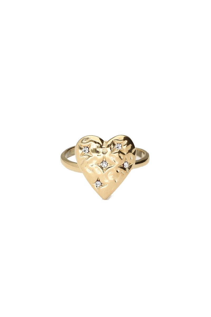 STARRY RING HART MET STRASS GOUD