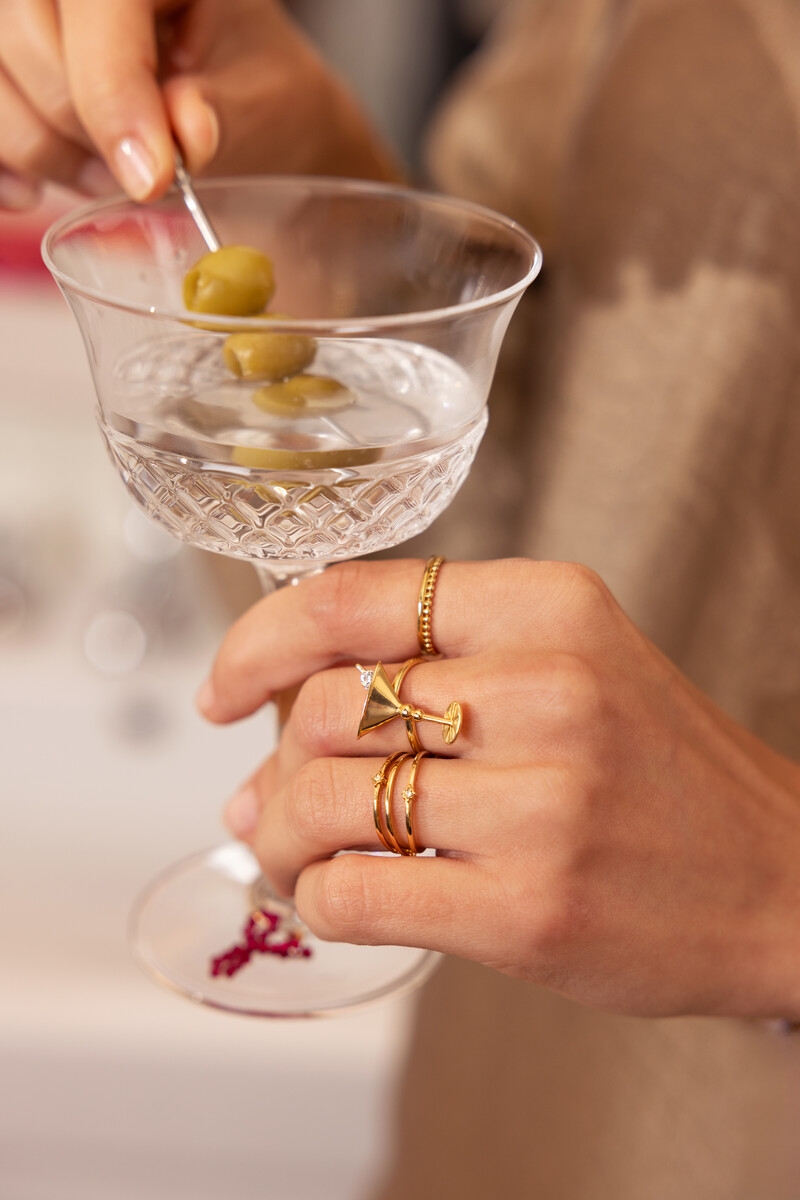 STARRY RING MET COCKTAIL GOUD