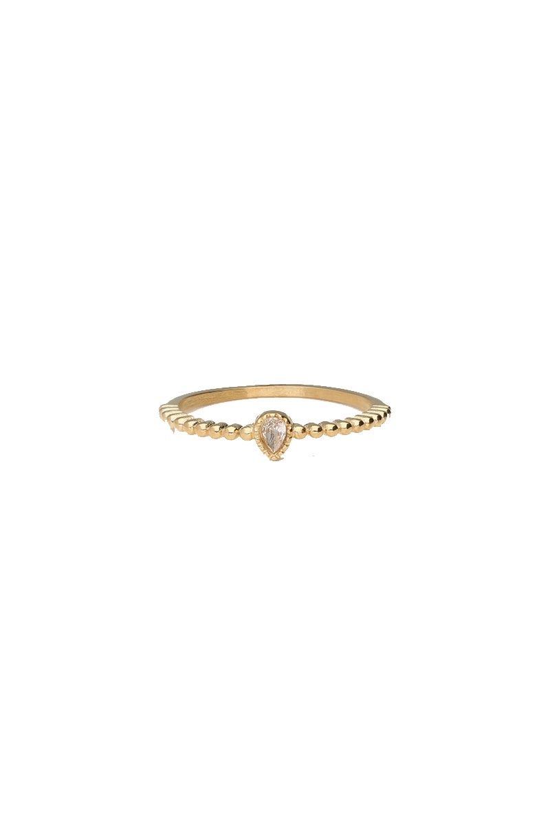 STARRY RING MET STRASS STEENTJE GOUD