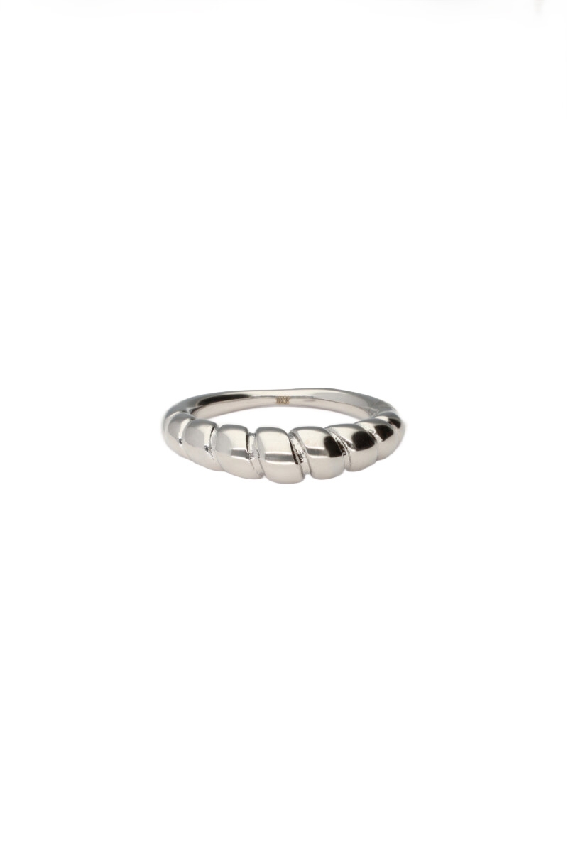 RING RIBBELS ZILVER