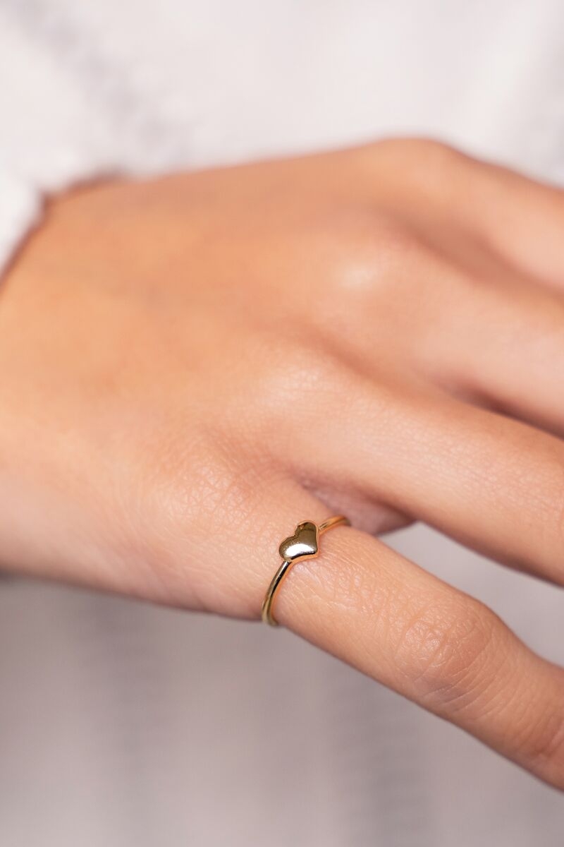 PINK RING MET HARTJE GOUD