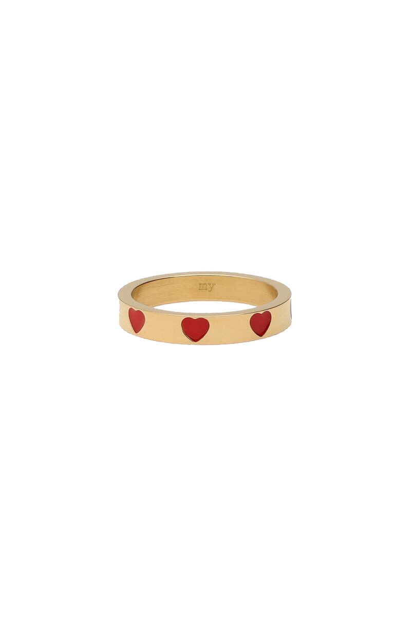 RING RODE HARTJES GOUD