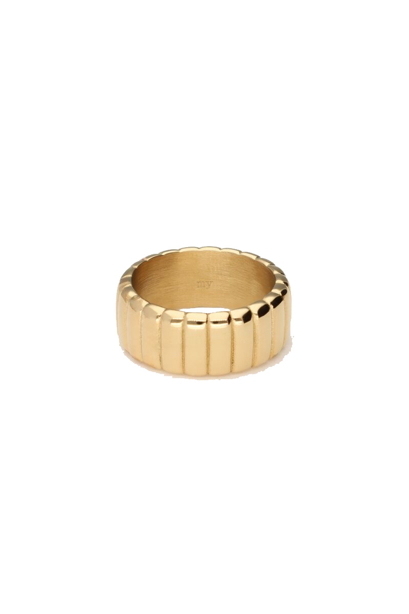 BOLD RING MET RIBBELS GOUD