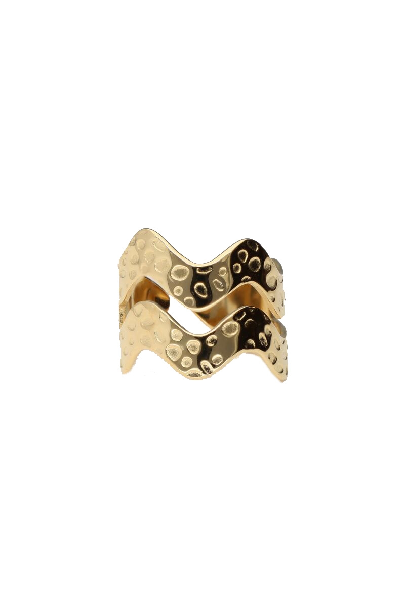 RING MET DUBBELE WAVE GOUD