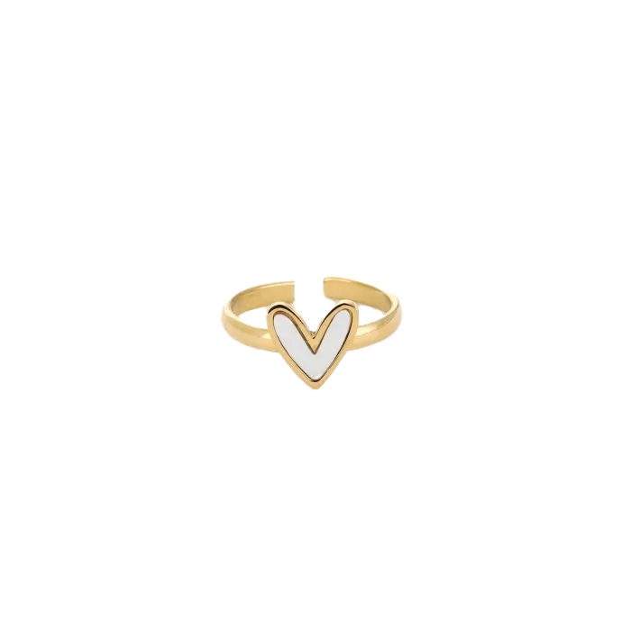 RING PARELMOER HARTJE GOUD