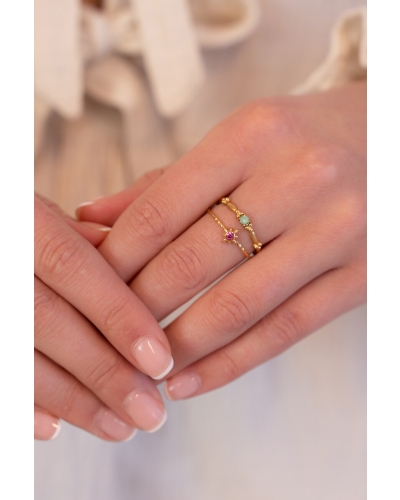 RING MET ZON EN STRASS GOUD