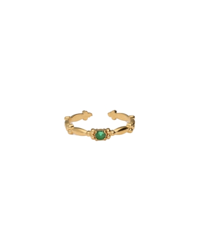 My Jewellery VINTAGE RING MET GROENE STRASS
