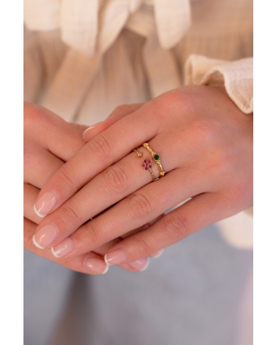 My Jewellery VINTAGE RING MET GROENE STRASS